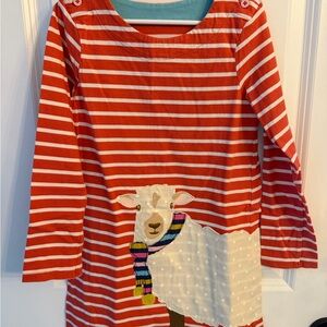 Mini Boden Red Striped Long Sleeve Shirt with Sheep